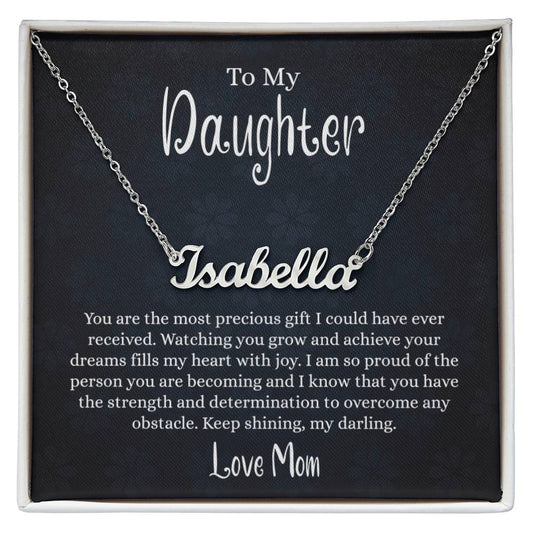 To My Daughter - Strength And Determination - Personalized Name Necklace