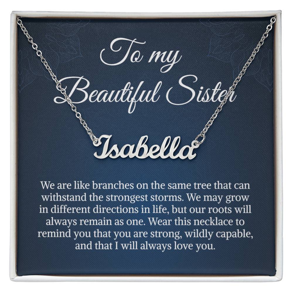 For My Beautiful Sister Necklace Gift | To My Sister Gifts | Personalized Name Necklace