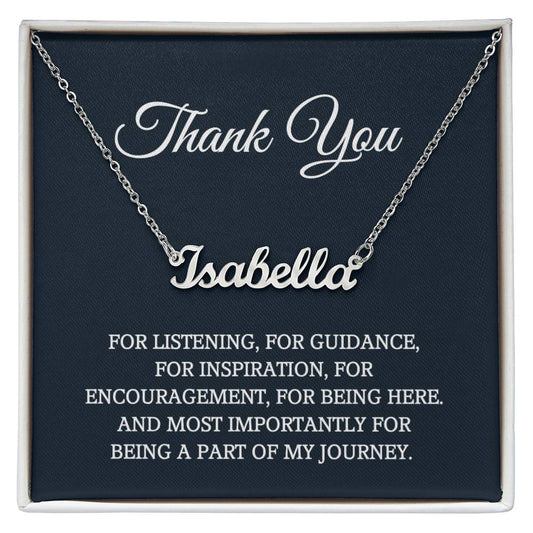 Thank you Card Jewelry Gift Set, Appreciation Gift for Her, Thank you Gift for Friends, Christmas Jewelry Gift for Her, Personalized Name Necklace