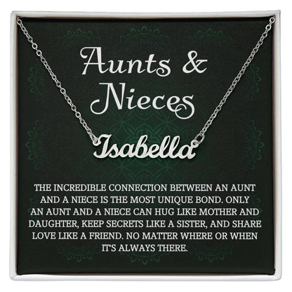Auntie Gift Aunt Gifts From Niece, Personalized Name Necklace Birthday Christmas Jewelry For Aunt