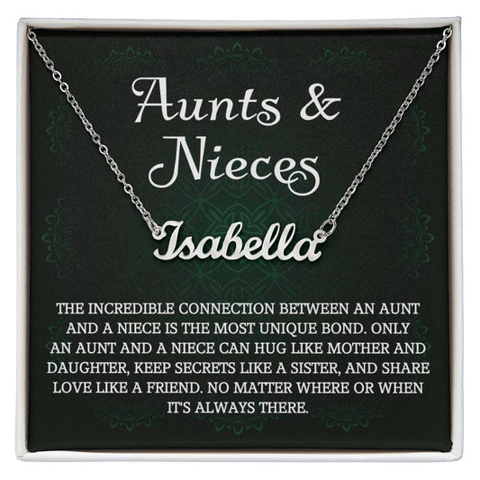 Auntie Gift Aunt Gifts From Niece, Personalized Name Necklace Birthday Christmas Jewelry For Aunt