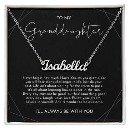 To My granddaughter