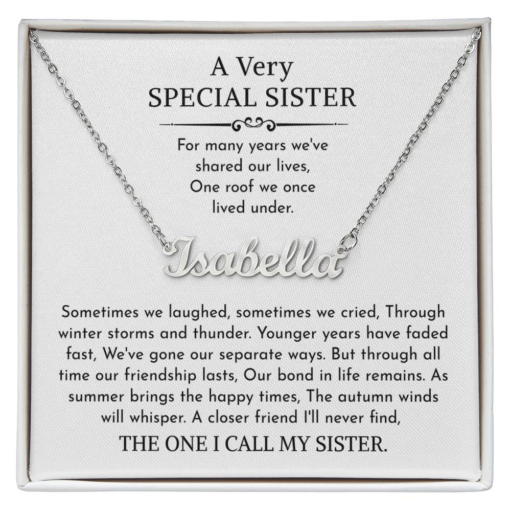 sister name necklace