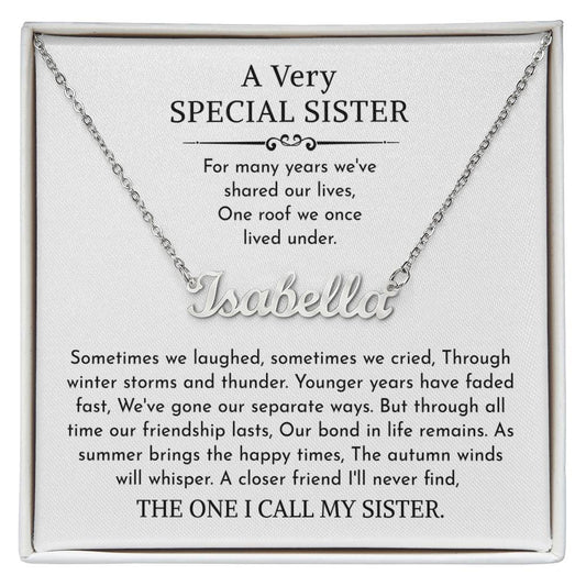 sister name necklace