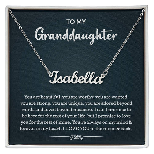 To My Beautiful Granddaughter Necklace, Granddaughter Gift from Grandpa, Grandma, Birthday Graduation Gift, Christmas Gift for Her