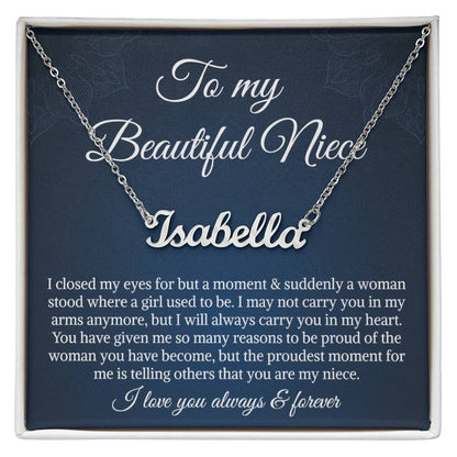 Necklace To My Niece To My Badass Niece Name Necklace, Niece Birthday Gift, Uncle Gift To Niece, Gift From Aunt On Birthday, Graduation Day, Christmas Gift