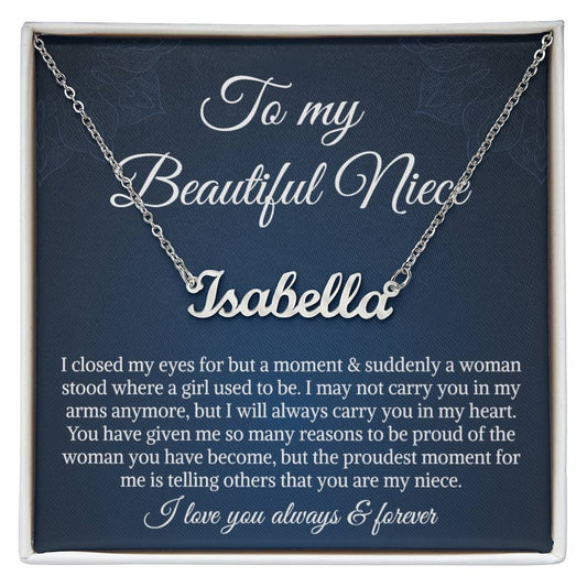 Necklace To My Niece To My Badass Niece Name Necklace, Niece Birthday Gift, Uncle Gift To Niece, Gift From Aunt On Birthday, Graduation Day, Christmas Gift