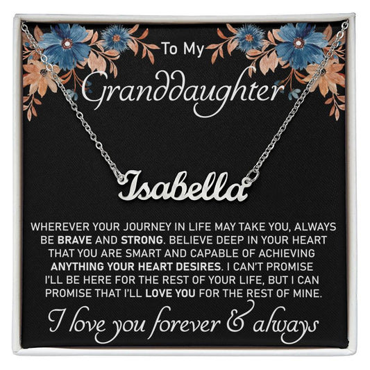Personalized Name Necklace for Granddaughter from Grandma and Grandpa, Custom Jewelry for Little Girls, Nana's Gift for Graduation or Birthday