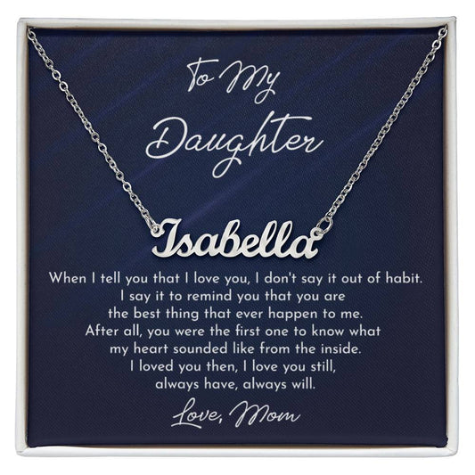 Daughters Birthday Gift with Message Card, Birthday Graduation Gifts for Daughter Personalized Name Necklace for Women