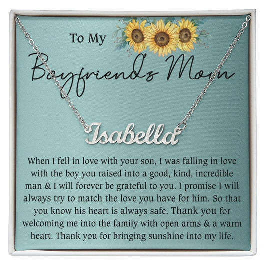 To My Boyfriend's Mom Necklace, Mother's Day Gifts for Boyfriend's Mom from Girlfriend, Personalized Gifts for Mother-in-Law, Mother's Day Necklace, Best Birthday Present for Boyfriend's Mom, Christmas Gifts for Boyfriend's Mom