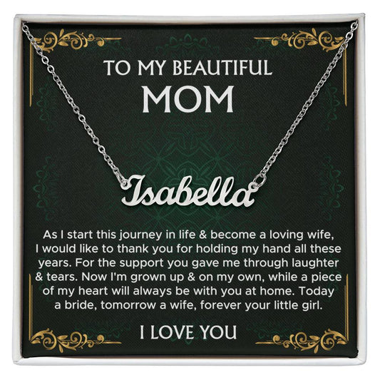 Mother of the Bride Gift From Daughter | Mother of the Bride Necklace From Bride | Mom of Bride | Personalized Name Necklace