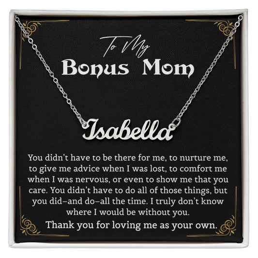 Personalized Name Necklace for Step Mom Mothers Day Gifts Christmas Birthday Jewelry Gifts for Bonus Mom Step Mother