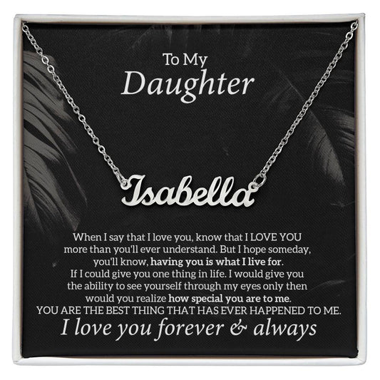 To My Daughter Necklace Jewelry Gift, Personalized Name Necklace