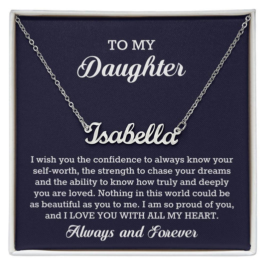 To My Daughter Personalized Name Necklace Birthday Christmas Gift