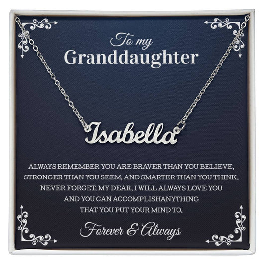 To My Granddaughter Personalized Necklace Perfect Heartfelt Birthday, Graduation Or Holiday Gift For Your Granddaughter