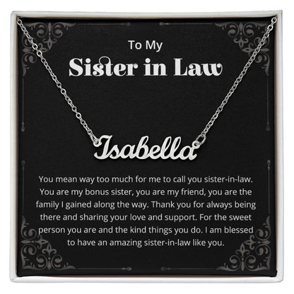 Gift for Sister-in-Law from Sister, Groom's Sister Necklace, Birthday Present for Sister-in-Law, Necklace for Future Sister-in-Law, Bonus Sister Gift, Wedding or Engagement Present