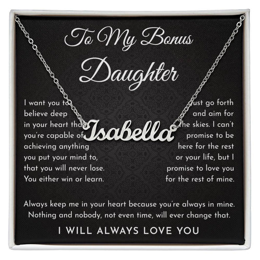 My Bonus Daughter Necklace Bonus Daughter Gift from Stepmom, Stepdaughter Necklace, Gifts for Bonus Daughter, Stepdaughter Jewelry