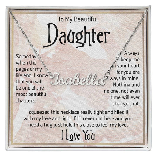 To My Daughter Necklace Name