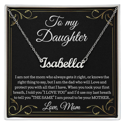 To My Daughter Necklace From Mom, Daughter Personalized Name Necklace, Daughter Gift, Birthday Gift, Christmas Gift Daughter From Mom