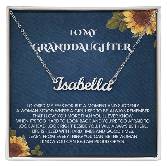 To My Granddaughter Gifts From Grandma and Granddaughter Birthday Message Card Necklace From Grandmother or Grandpa Jewelry Present
