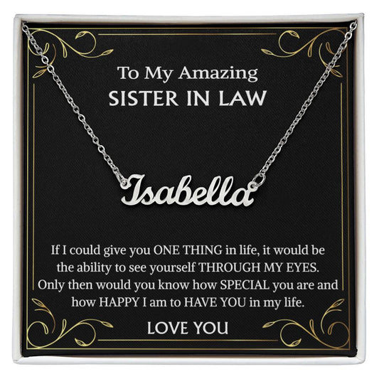 Sister-in-Law Gift, Personalized Name Necklace for Sister-in-Law, Family Jewelry, Wedding Gift, Christmas Name Necklace