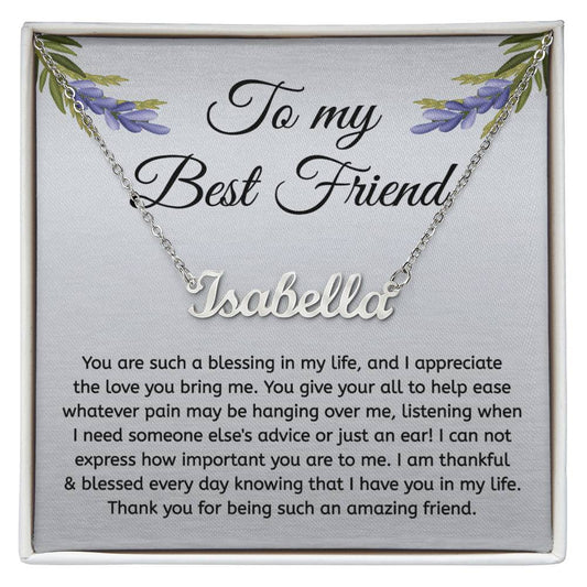 Best Friend Personalized Name Necklace, Friendship Necklace, Jewelry Gift, Gift for Friend, Birthday Gift, Christmas Gift for Her