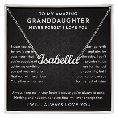 granddaughter necklace card