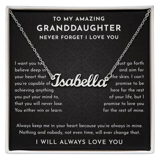 granddaughter necklace card