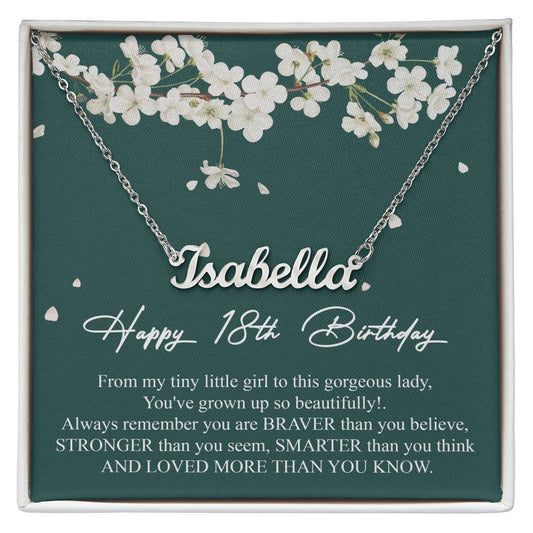 Happy Birthday Necklace Gift For Sweet 18 Girls • Happy 18th Birthday • Personalized Name Necklace For Eighteen Years Old Teenage Girls