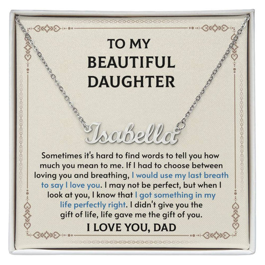 To My Daughter Necklace  A Special Jewelry Gift from Dad Express Your Love with This Beautiful and Heartfelt Keepsake
