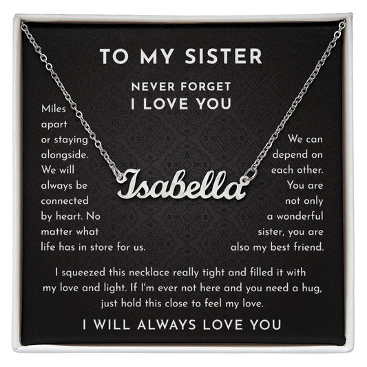 Sisters Gifts From Sister Name Necklaces For 2 Big Sister and Little Sister Happy Birthday Present For Women Jewelry Best Sister with Message Card and Gift Box