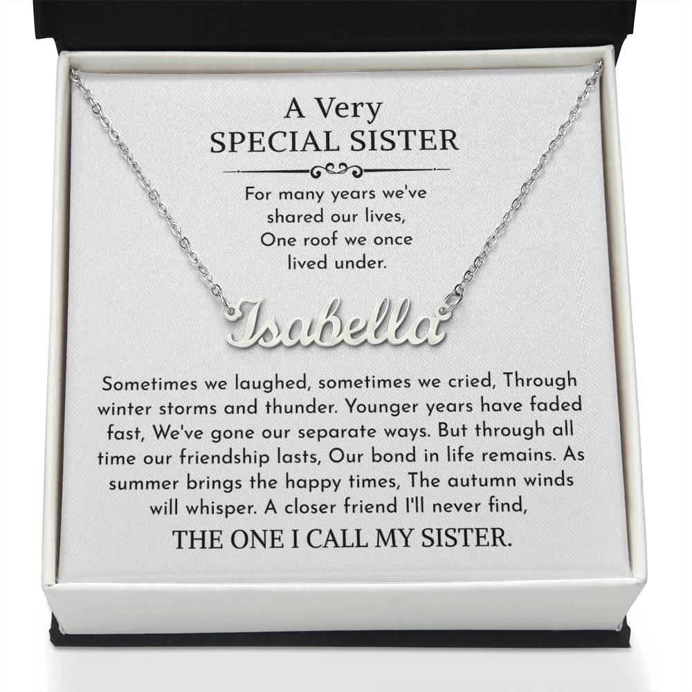sister name necklace