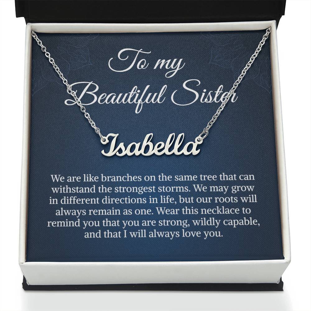For My Beautiful Sister Necklace Gift | To My Sister Gifts | Personalized Name Necklace