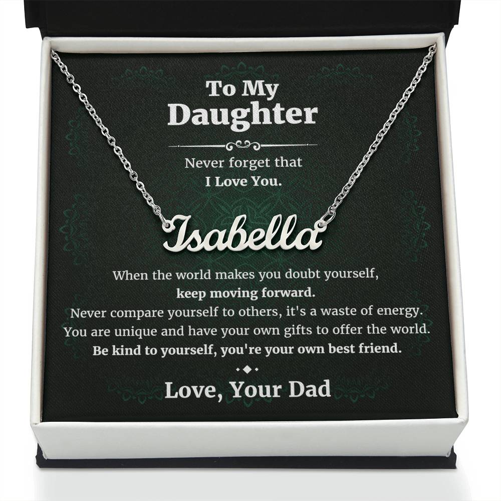 Daughter Gifts from Dad Personalized Name Necklace Birthday Christmas Valentine's day Gifts