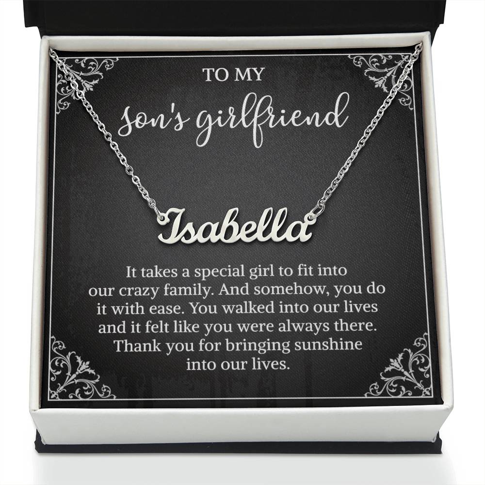 Sons Girlfriend Necklace from Mom, To my Son's Girlfriend Gifts, Sterling Silver Two Interlocking Infinity Double Heart Necklace, Valentine's Day Jewelry Birthday Gift