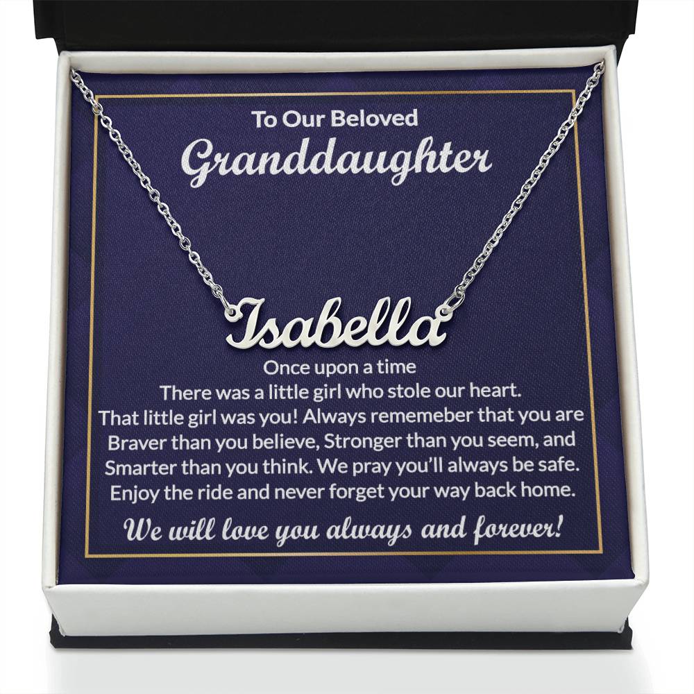 Custom Granddaughter Necklace Gifts from Grandma, Grandpa, Grandfather - Perfect for Graduation, Birthday, Personalized Name Jewelry