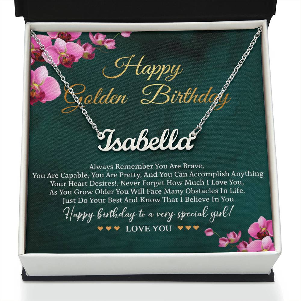 Golden Birthday Gift with Message Card - Happy Golden Birthday Necklace Gift for Her: Women, Girl, Sister, Daughter, Friend