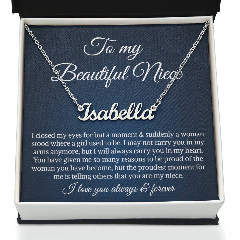Necklace To My Niece To My Badass Niece Name Necklace, Niece Birthday Gift, Uncle Gift To Niece, Gift From Aunt On Birthday, Graduation Day, Christmas Gift