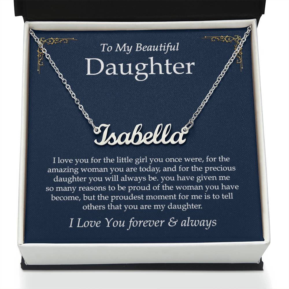 Father to Daughter Gifts from Dad to Daughter Necklace, Father Daughter Necklace for Daughter from Dad, Personalized Name Necklace Gifts