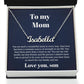 To My Mom Necklace From Son Personalized Name Necklace For Mom, To My Boyfriend Mom, My Girlfriend Mom On Mother's Day, Birthday With Message Card Box