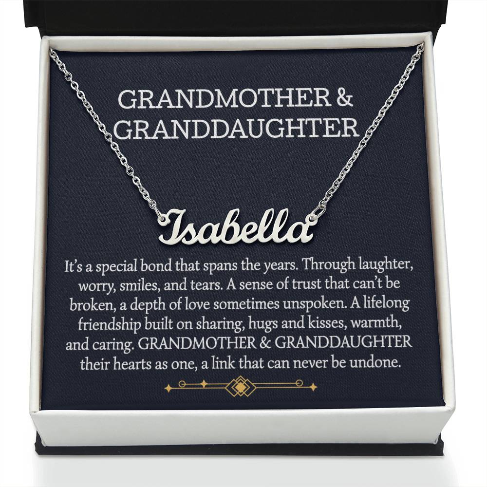 Grandmother And Granddaughter Personalized Name Necklace, Birthday Gift, Christmas Gift
