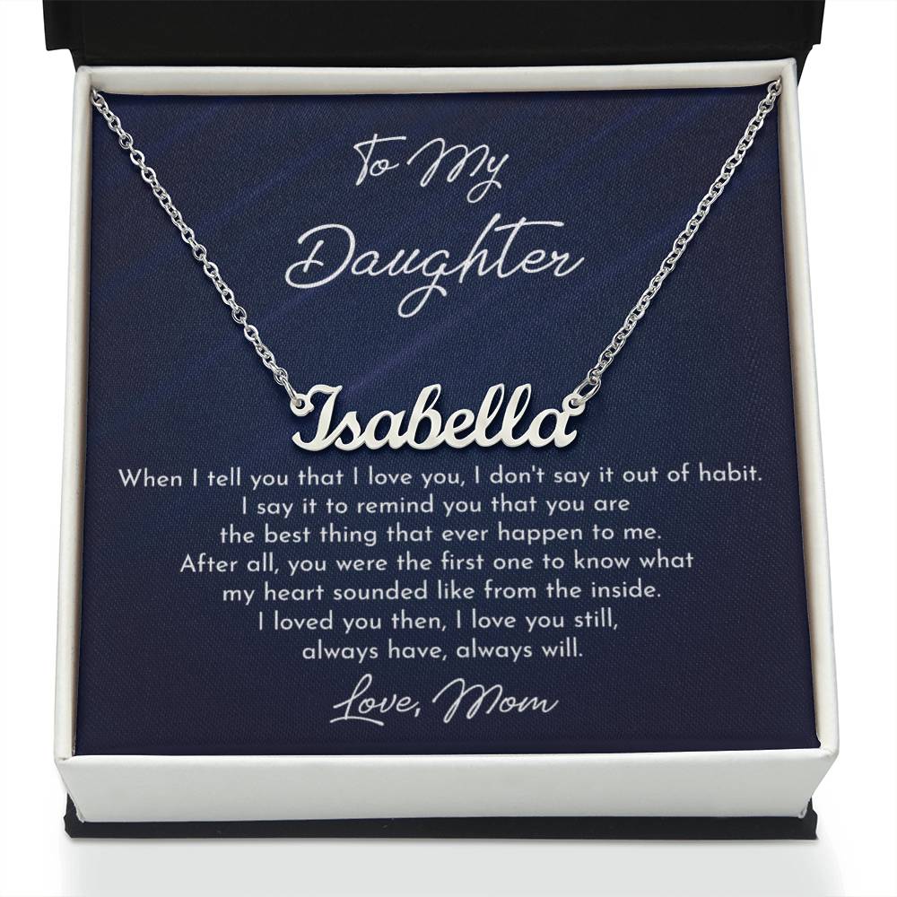 Daughters Birthday Gift with Message Card, Birthday Graduation Gifts for Daughter Personalized Name Necklace for Women