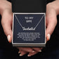 To My Beautiful Wife Necklace, Necklace From Husband Personalized Name Jewelry, Message Card and Box Necklaces for Women, Wife's Necklace for Anniversary