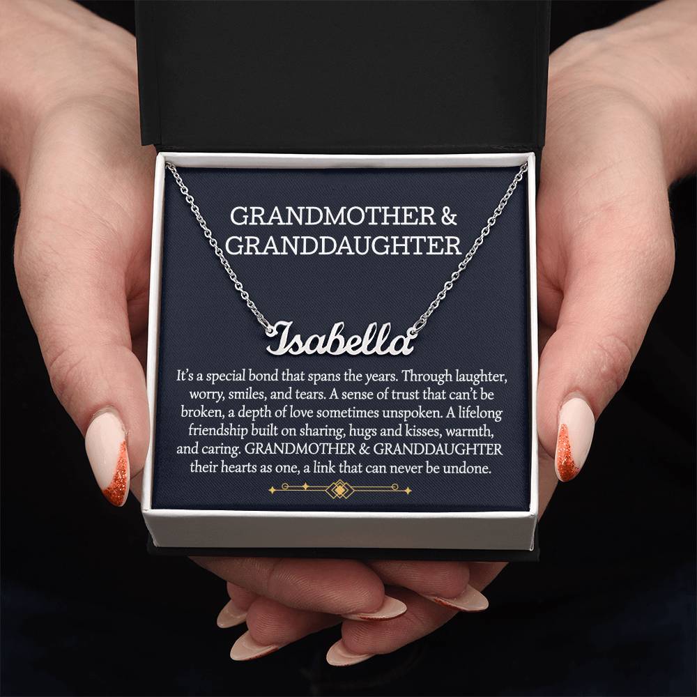 Grandmother And Granddaughter Personalized Name Necklace, Birthday Gift, Christmas Gift