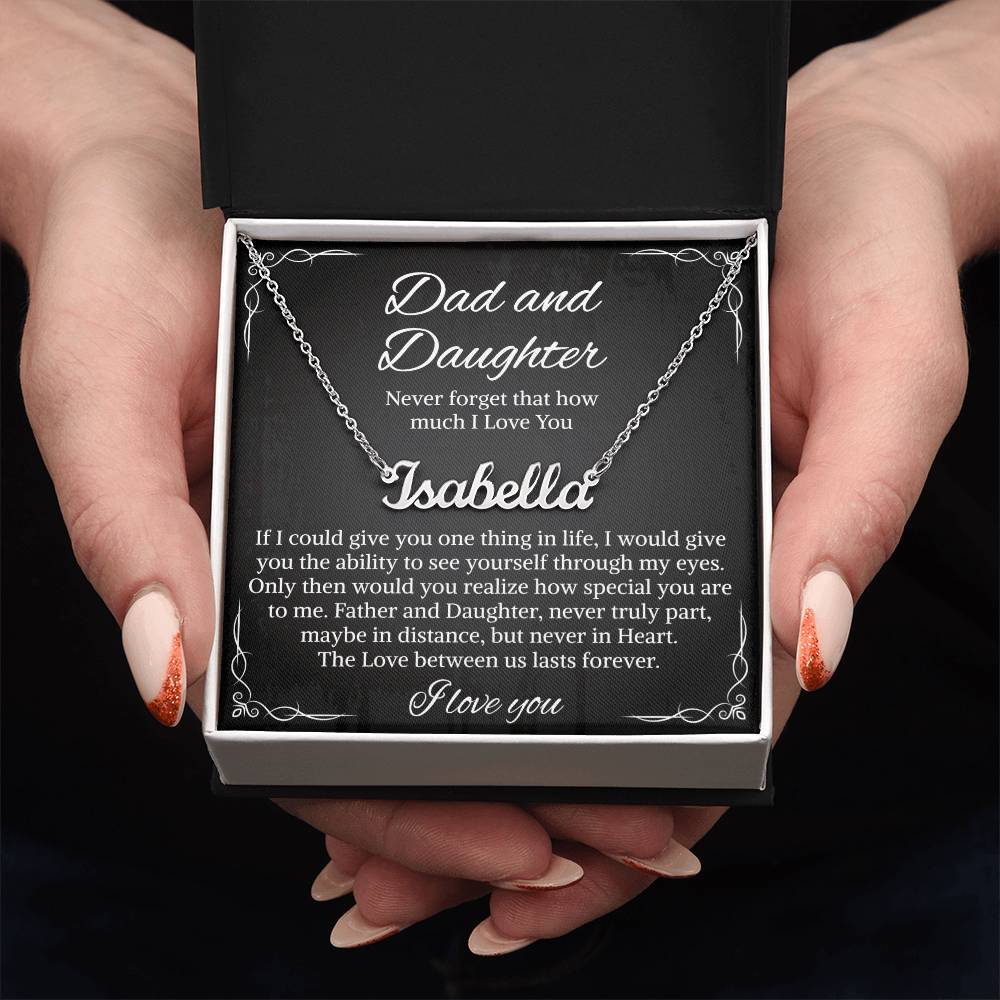 Daughter Personalized Name Necklace Jewelry Gift from Dad for Women, Teens, Girls Jewelry for Daughter Birthday Gifts from Father