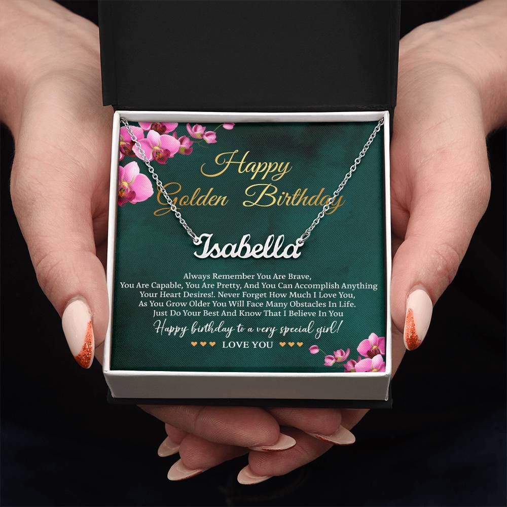Golden Birthday Gift with Message Card - Happy Golden Birthday Necklace Gift for Her: Women, Girl, Sister, Daughter, Friend