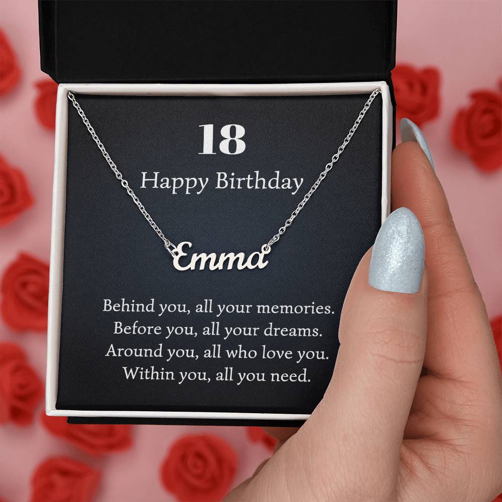 18 happy birthday name neckalce 1