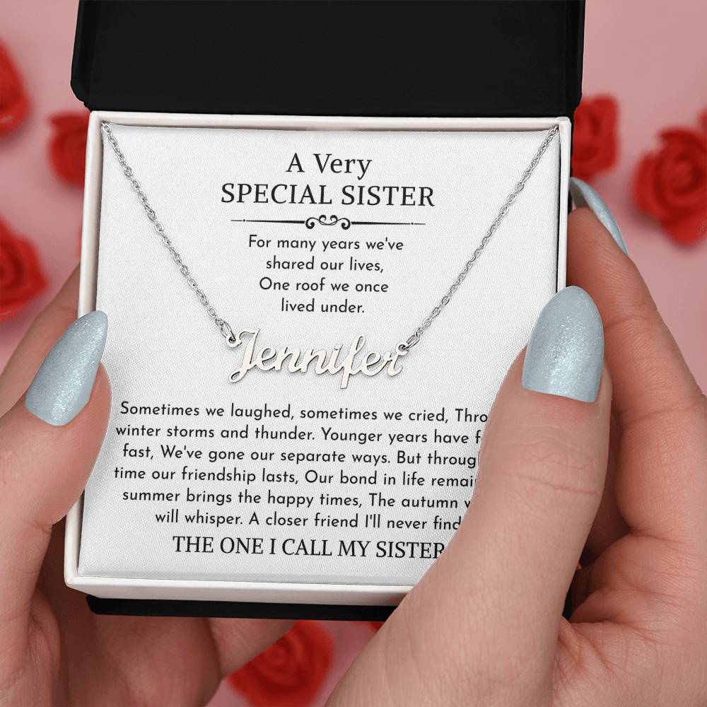 sister name necklace