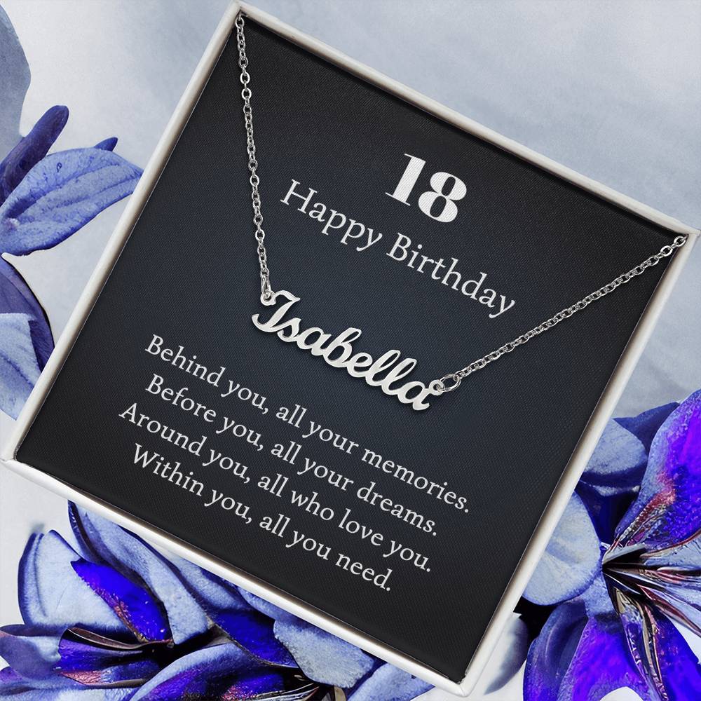 18 happy birthday name neckalce 1