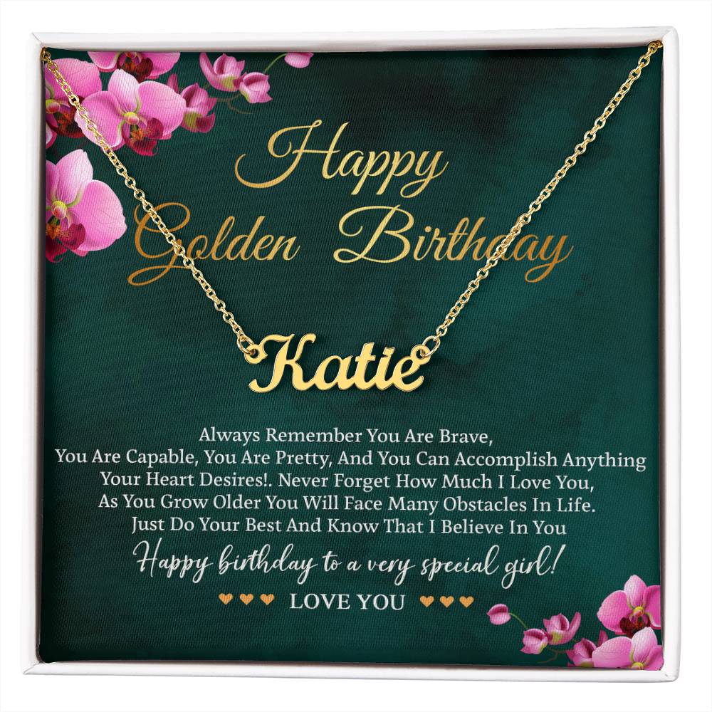 Golden Birthday Gift with Message Card - Happy Golden Birthday Necklace Gift for Her: Women, Girl, Sister, Daughter, Friend